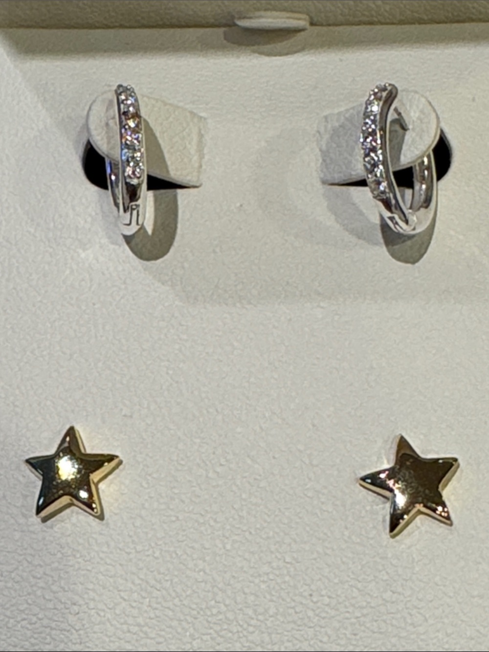 2 prs Argento Vivo Earrings (Huggies and Star) New in Box